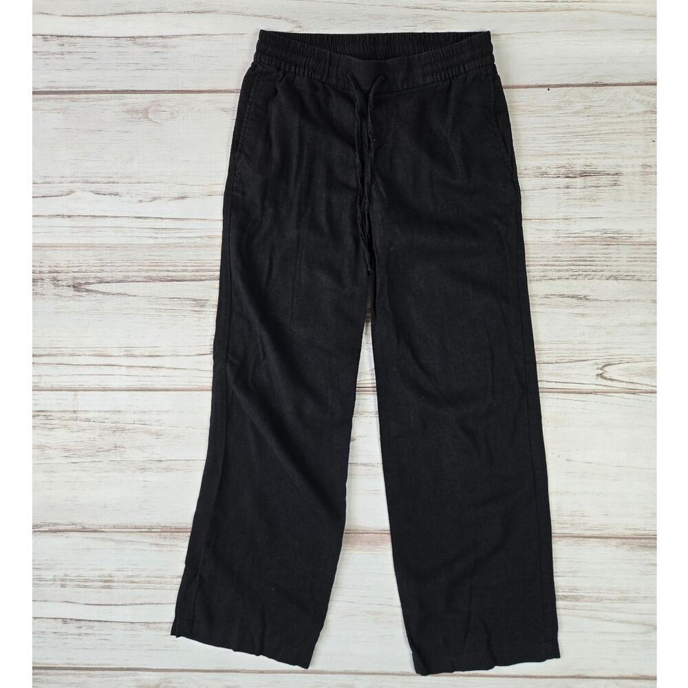 Old Navy Black Linen Wide Leg Pants Size XS
